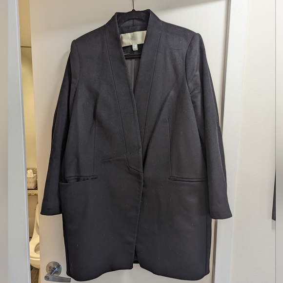 EUC Vintage Mango Premium Black Relaxed Fit Blazer - Sz L - Picture 1 of 9